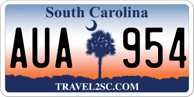 SC license plate AUA954