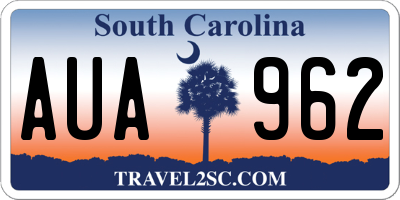 SC license plate AUA962