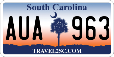 SC license plate AUA963