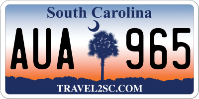 SC license plate AUA965