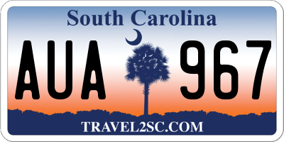 SC license plate AUA967