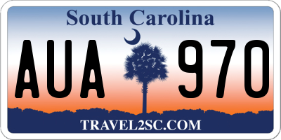 SC license plate AUA970
