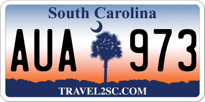 SC license plate AUA973
