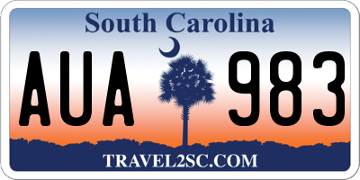 SC license plate AUA983