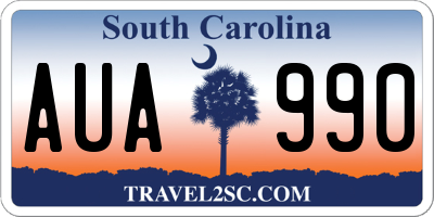 SC license plate AUA990