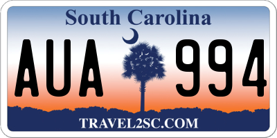 SC license plate AUA994