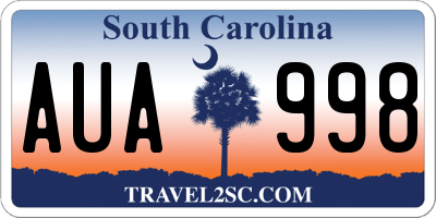 SC license plate AUA998