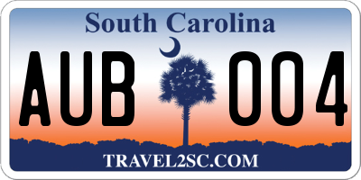 SC license plate AUB004