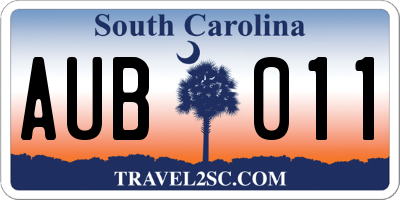 SC license plate AUB011