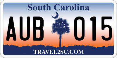 SC license plate AUB015
