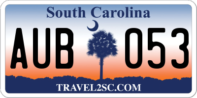 SC license plate AUB053