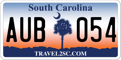 SC license plate AUB054