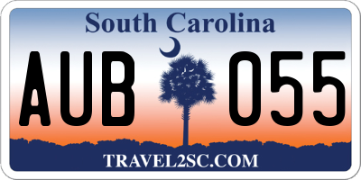 SC license plate AUB055