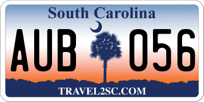 SC license plate AUB056