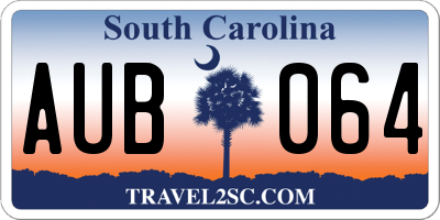 SC license plate AUB064