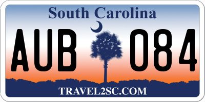 SC license plate AUB084
