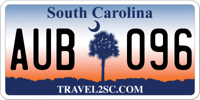 SC license plate AUB096