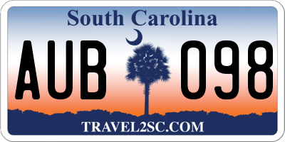 SC license plate AUB098