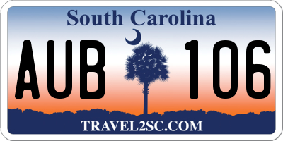 SC license plate AUB106