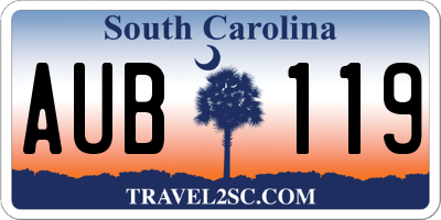 SC license plate AUB119