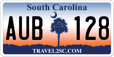 SC license plate AUB128