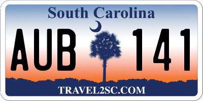 SC license plate AUB141