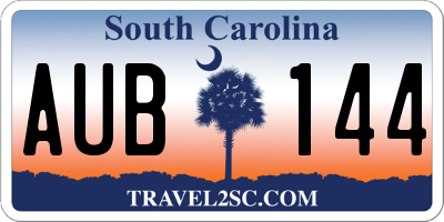 SC license plate AUB144