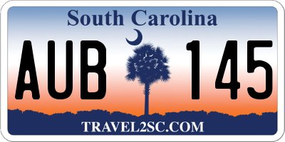 SC license plate AUB145