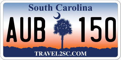 SC license plate AUB150