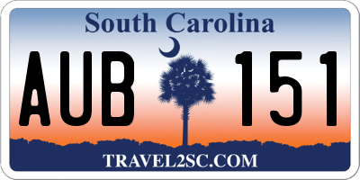 SC license plate AUB151