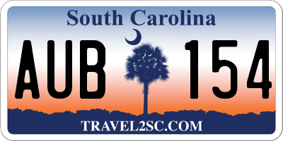 SC license plate AUB154