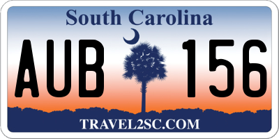 SC license plate AUB156