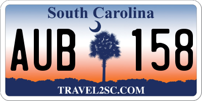 SC license plate AUB158