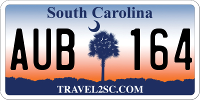 SC license plate AUB164