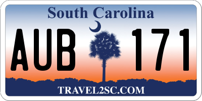 SC license plate AUB171