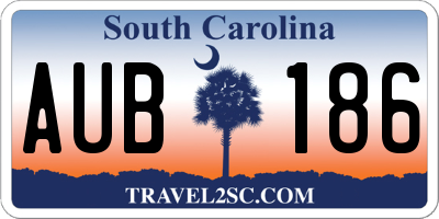SC license plate AUB186