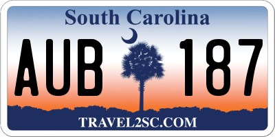SC license plate AUB187