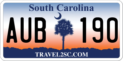 SC license plate AUB190