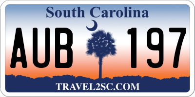 SC license plate AUB197