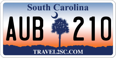 SC license plate AUB210