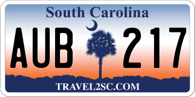 SC license plate AUB217