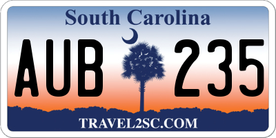 SC license plate AUB235