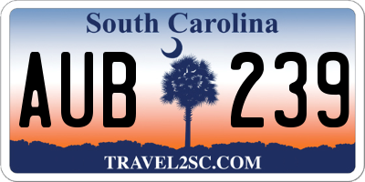 SC license plate AUB239