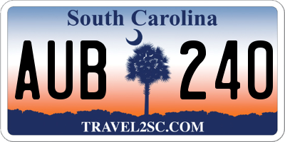 SC license plate AUB240