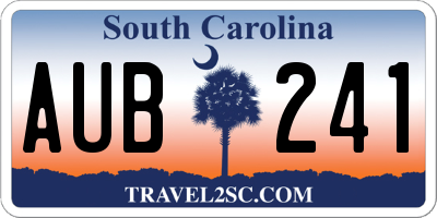 SC license plate AUB241