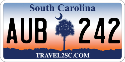 SC license plate AUB242