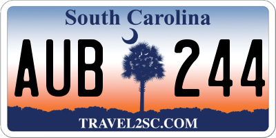 SC license plate AUB244