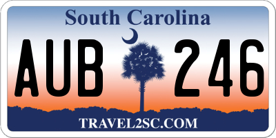 SC license plate AUB246