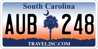 SC license plate AUB248