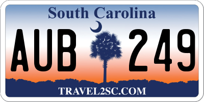SC license plate AUB249
